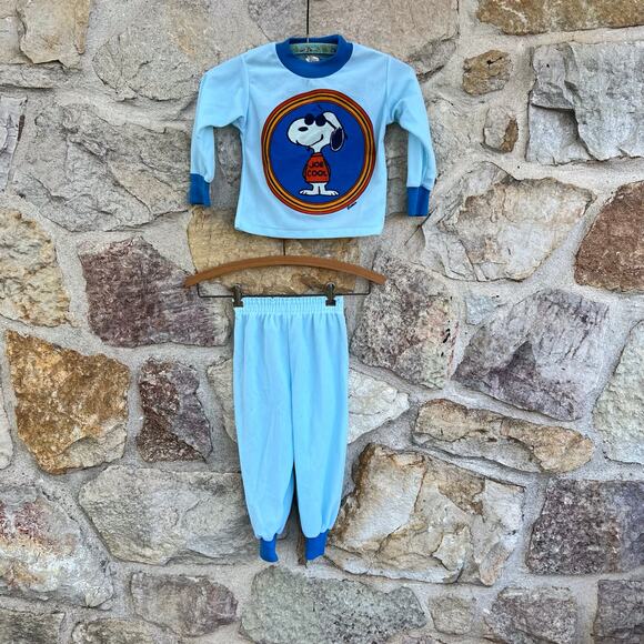 Vintage 80s kids snoopy two piece pajama set - Picture 1 of 7
